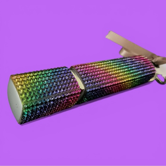 NWT Rainbow Rhinestones & Faux Pearls Perfume Mister & Beads Bag Charm - Picture 4 of 6